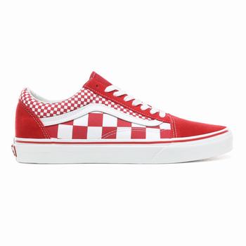 Vans Mix Checker Old Skool - Miesten Tennarit - Punainen/Valkoinen